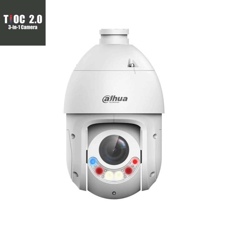 Caméra de surveillance PTZ IP zoom motorisée - Série TiOC avec alarme sonore et visuelle